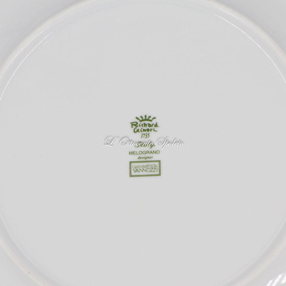 Piatto da portata Richard Ginori Melograno in porcellana italiana con decoro di melograni, diametro 29,5 centimetri