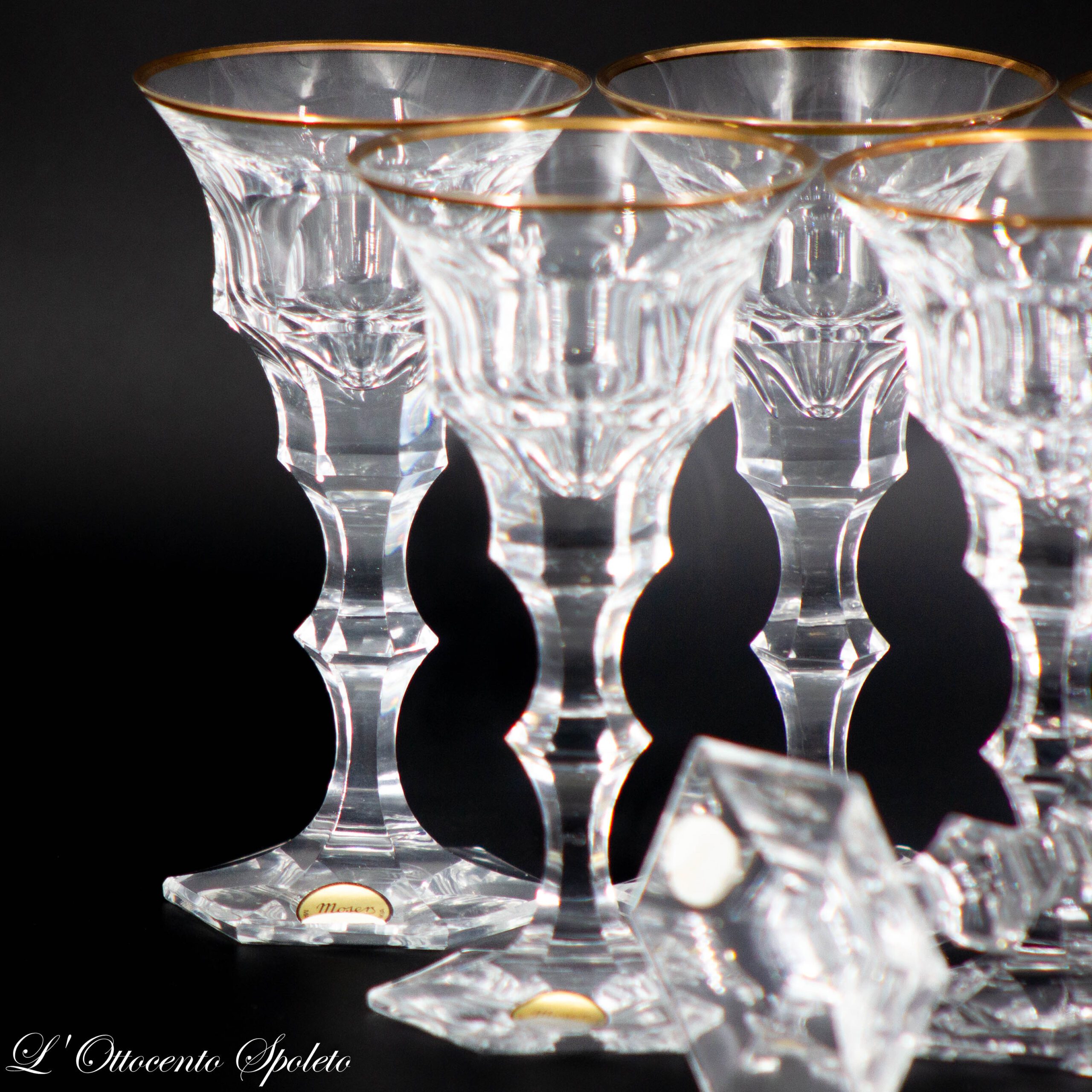 Set 6 Bicchieri da Vino Bianco Moser Diplomat con Oro Zecchino - immagine 2