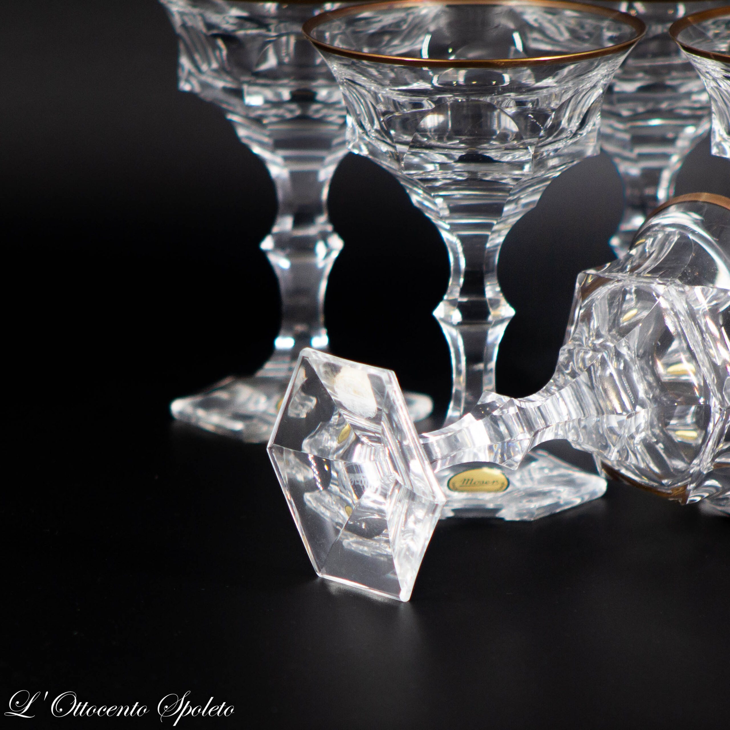 Set 6 Coppe in Cristallo Moser Diplomat con Oro Zecchino - immagine 4