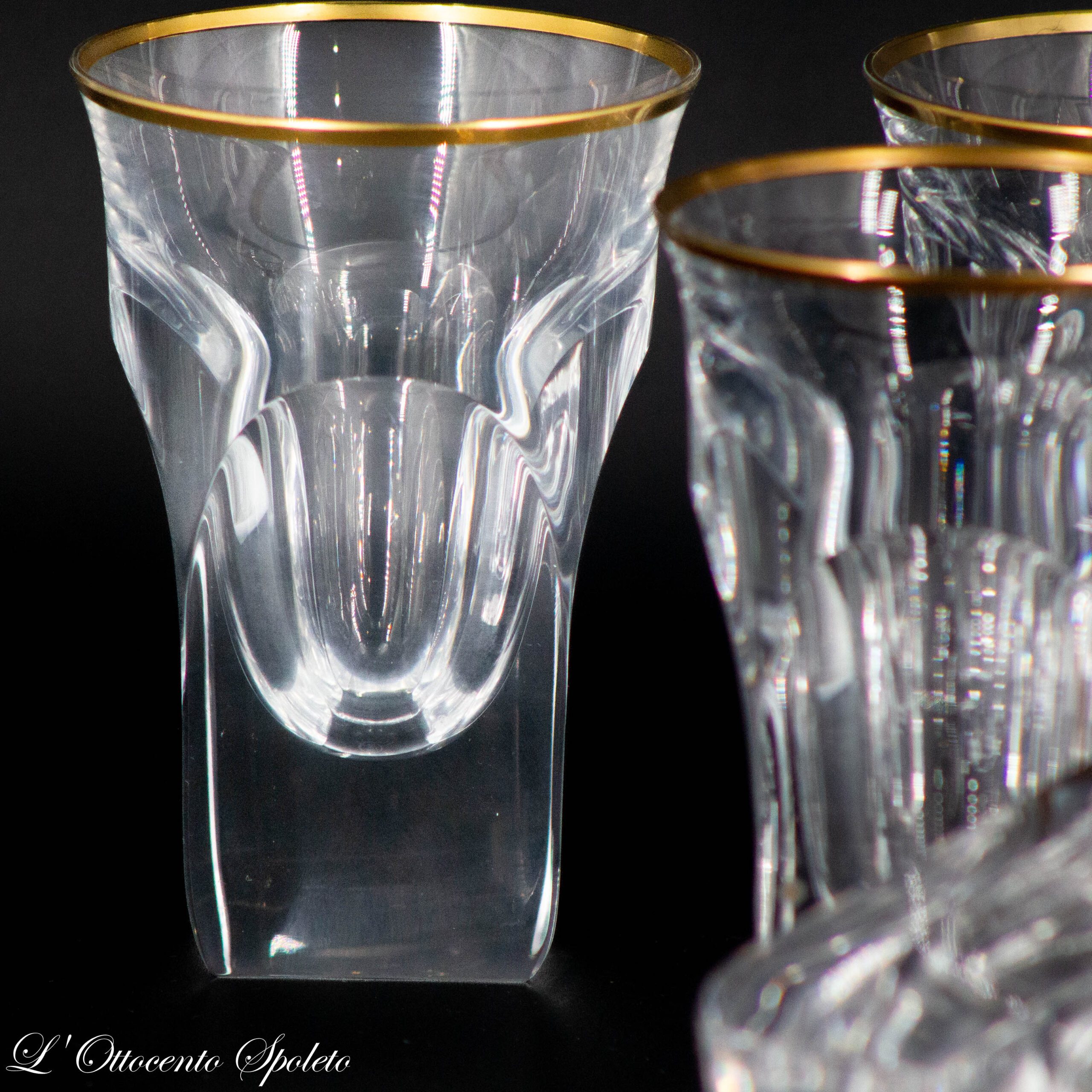 Set 6 Bicchieri da Bibita Moser Pope con Bordo in Oro Zecchino - immagine 2