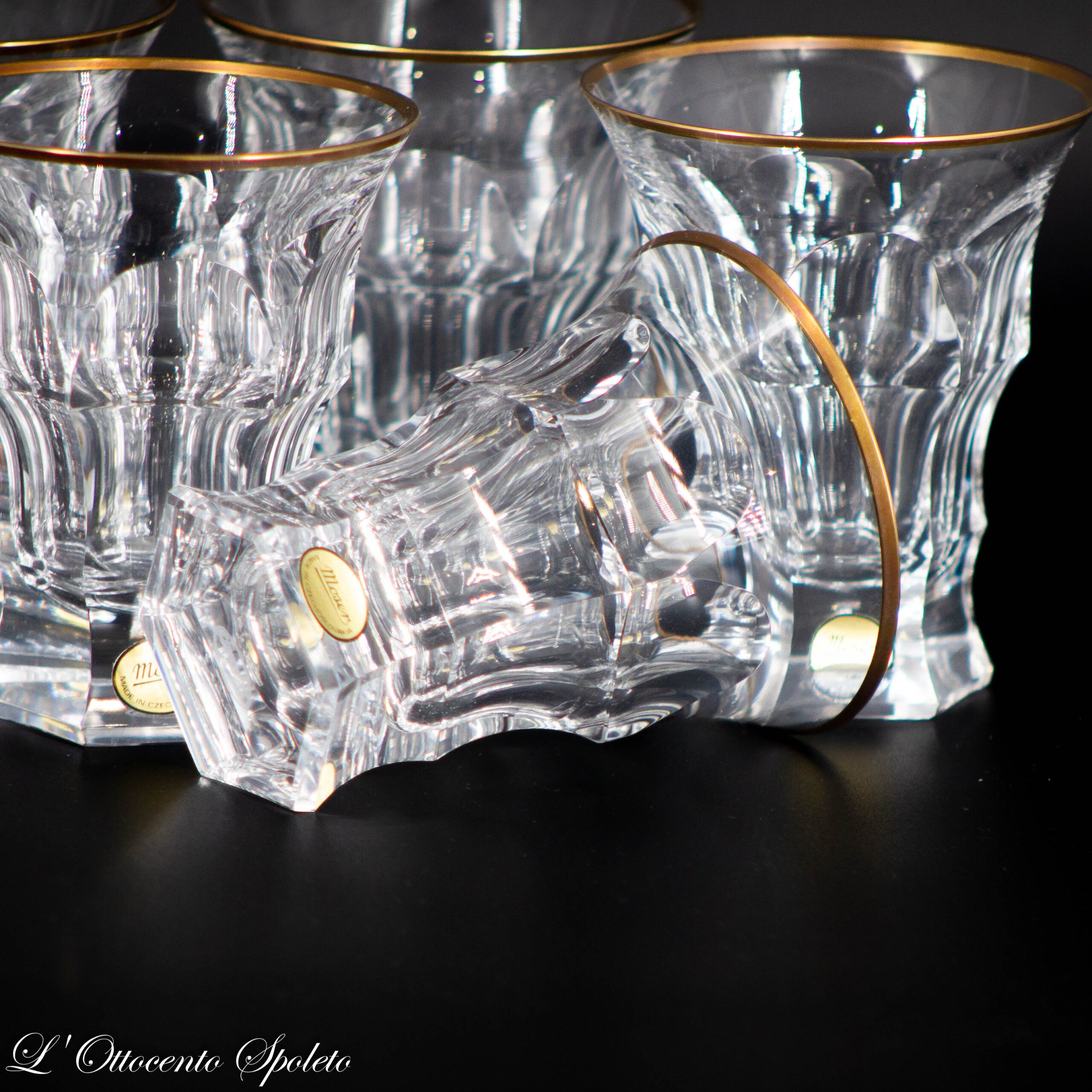 Set 6 Bicchieri da Bibita Moser Diplomat con Bordo in Oro - immagine 3