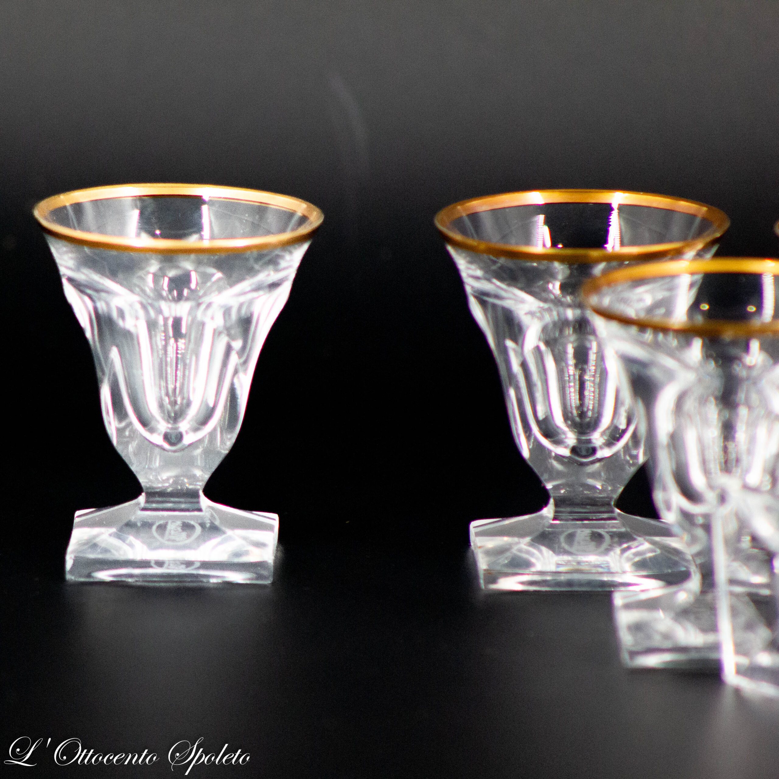 Set 6 Bicchieri da Grappa Moser Pope con Bordo in Oro Zecchino - immagine 3
